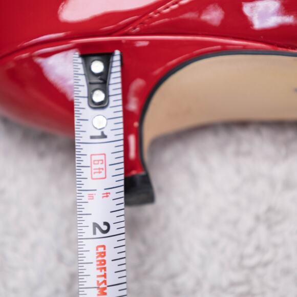 Zara Collection Red Faux Patent Leather Kitten Heels Buckle Womens EU 38 US 7 - Picture 13 of 15